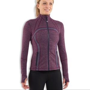 {Lululemon} Define jacket black swan heathered plum mini check
